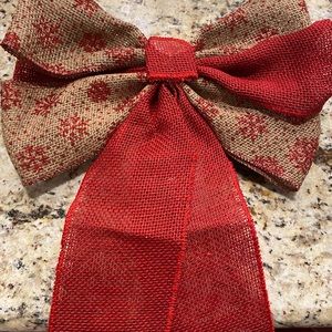 4 Christmas burlap bows
